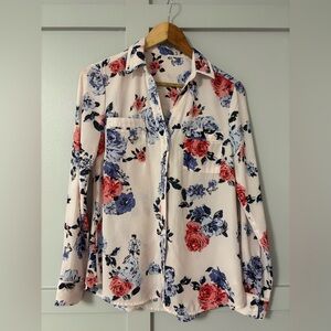 Blush Pink Floral Print Women's Top